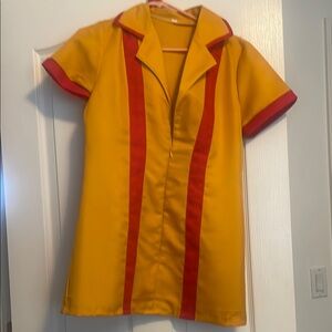 Two Broke Girls yellow and Red Short Sleeve Dress size med